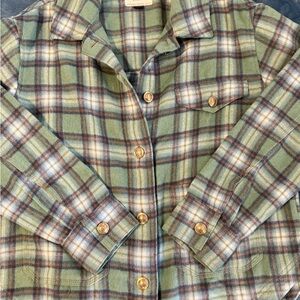 American Eagle Green and Blue Plaid “Shacket”